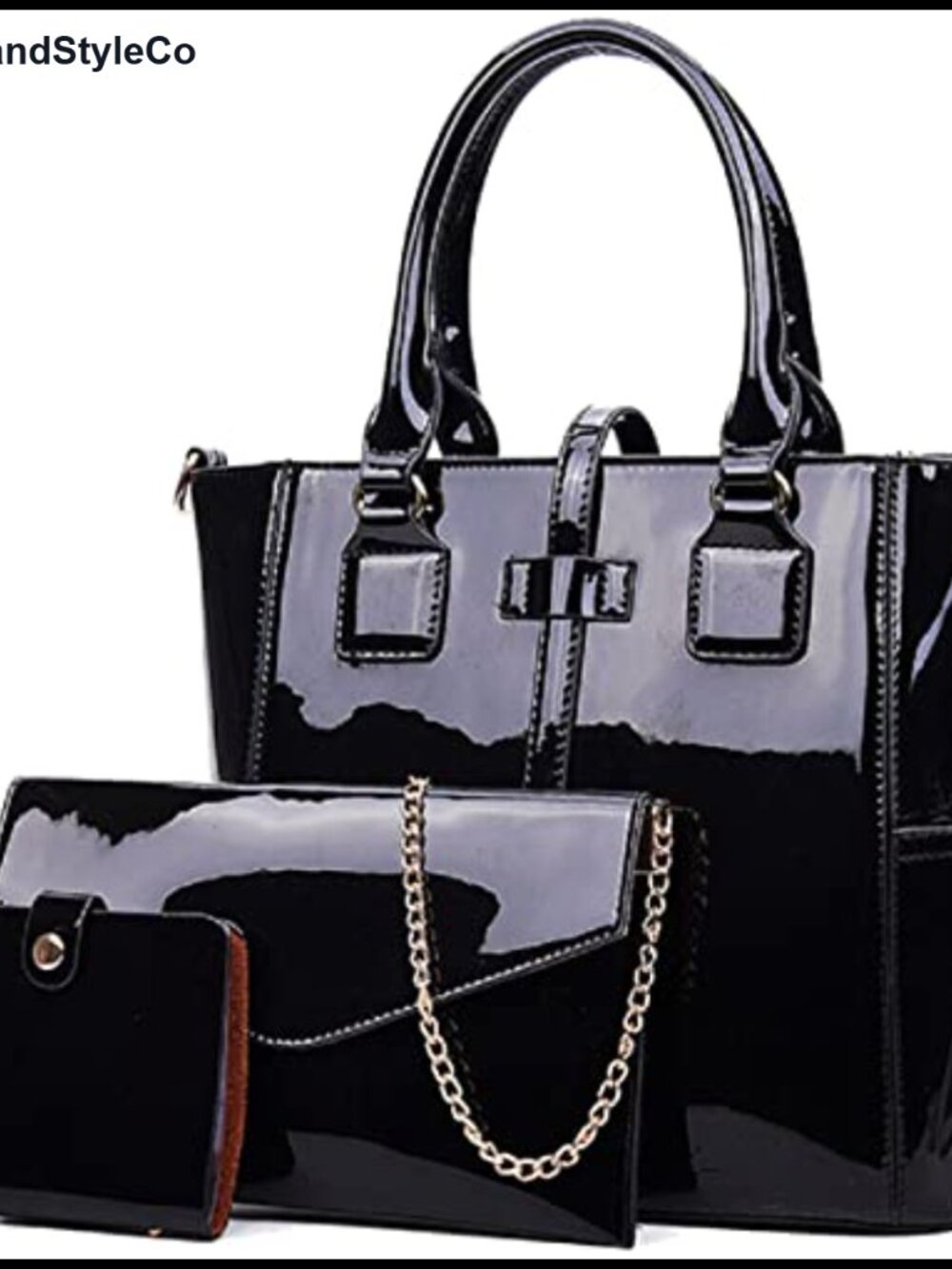 Women's 3-Piece Faux Leather Handbag Set Tote Crossbody Card Holder